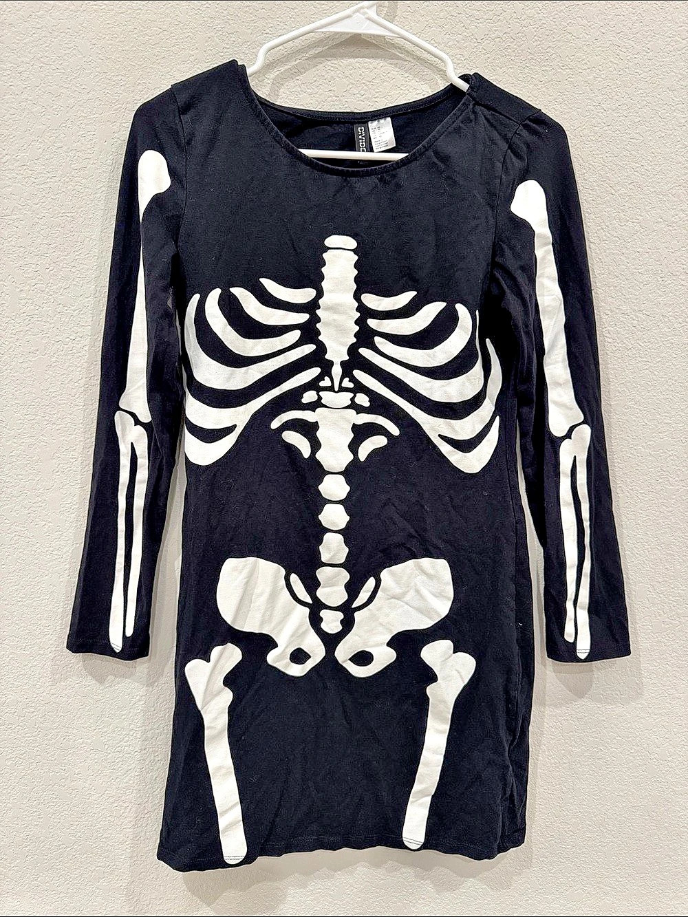 Divided H&M Skeleton Graphic Mini Dress Size Medium